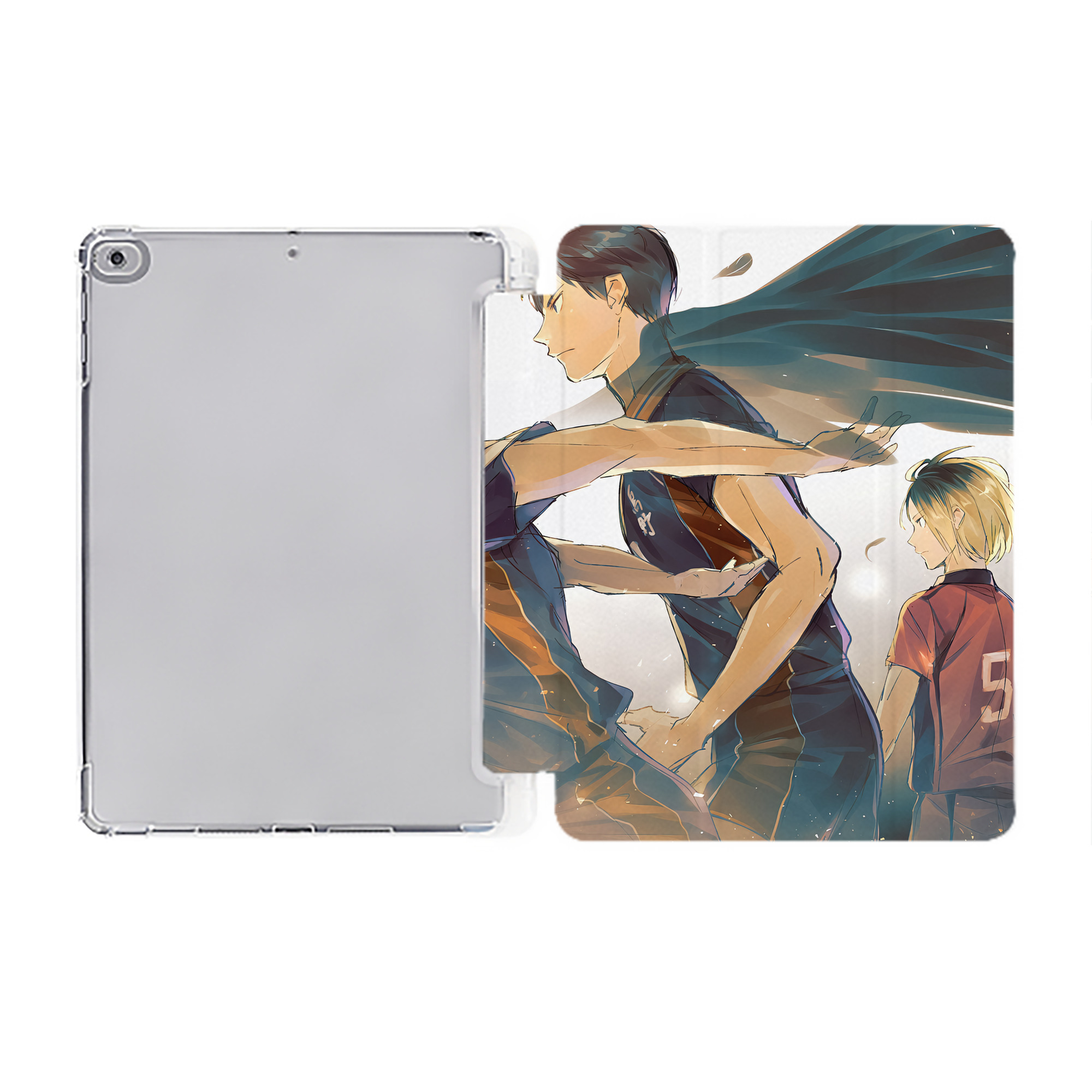 （画像用） ハイキュー!! Haikyu!! IPad ケース ペン収納付き 三つ折りスタンド PUレザー×シリコン 対応機種9.5/10.5/10.9インチ